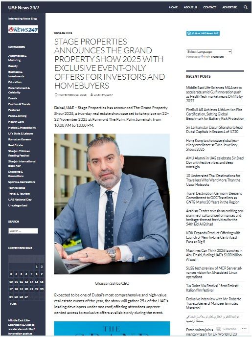 Stage Properties Announces The Grand Property Show 2025 With Exclusive Event-Only Offers for Investors and Homebuyers